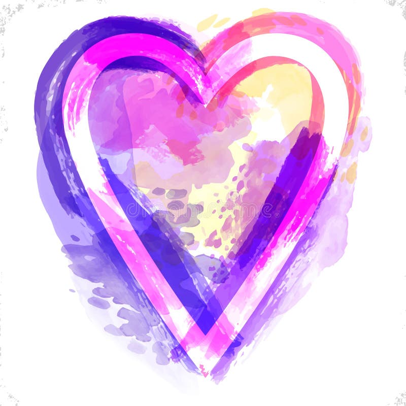Bakgrund f?r vektorvattenf?rghj?rta Valentin dag, färgrik texturram Hjärta för färgrika rosa färger för tappning violett vattenf? vektor illustrationer Bakgrund f?r vektorvattenf?rghj?rta Valentin dag, färgrik texturram Hjärta för färgrika rosa färger för tappning violett vattenf? vektor illustrationer
