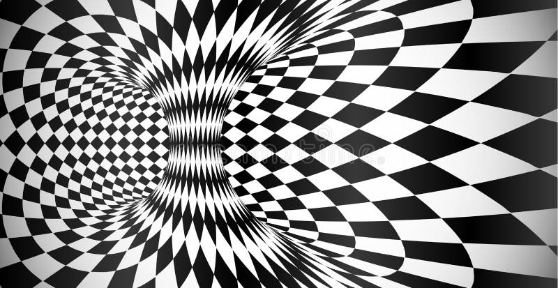 Bakgrund för abstrakt begrepp för optisk illusion för yttersida för vektorrombmodell vektor illustrationer