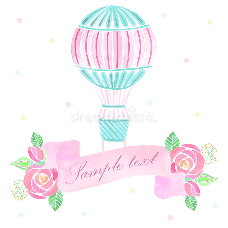 Bakgrund för ballong för varm luft för vattenfärg royaltyfri illustrationer Bakgrund för ballong för varm luft för vattenfärg royaltyfri illustrationer