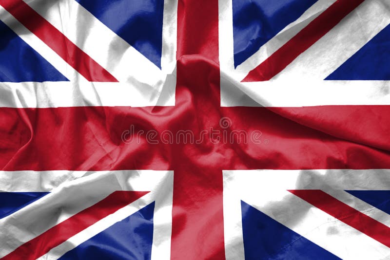 British UK flag background waving with fabric texture, Union Jack. British UK flag background waving with fabric texture, Union Jack.