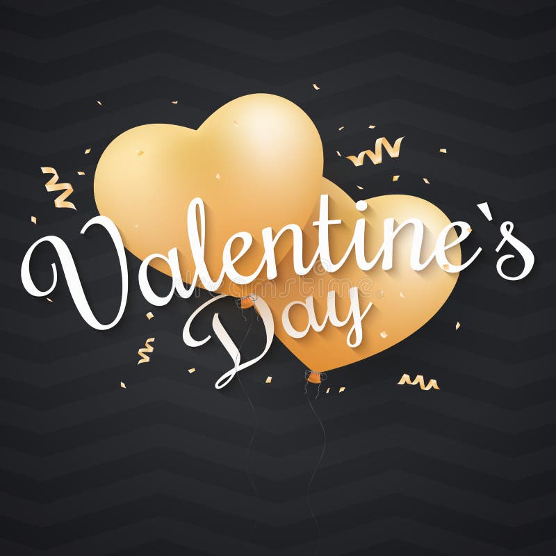 Bakgrund för dag för valentin` s Flyga guld- ballonger från hjärtan med kalligrafi Abstarct mörk modell Guld- konfettier Stolpe royaltyfri illustrationer Bakgrund för dag för valentin` s Flyga guld- ballonger från hjärtan med kalligrafi Abstarct mörk modell Guld- konfettier Stolpe royaltyfri illustrationer