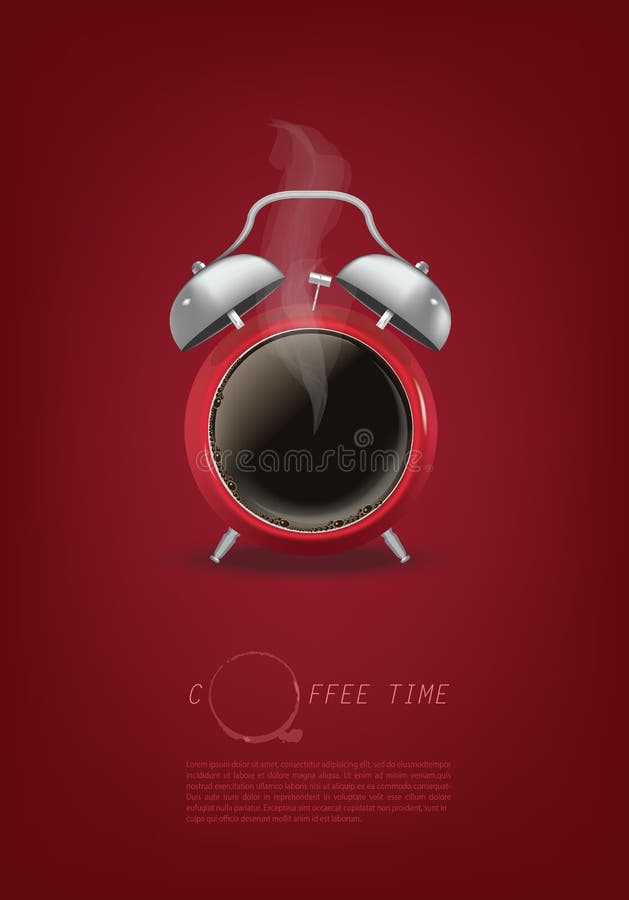 Bakgrund för design för begrepp för stämpelur för kaffekopp royaltyfri illustrationer Bakgrund för design för begrepp för stämpelur för kaffekopp royaltyfri illustrationer