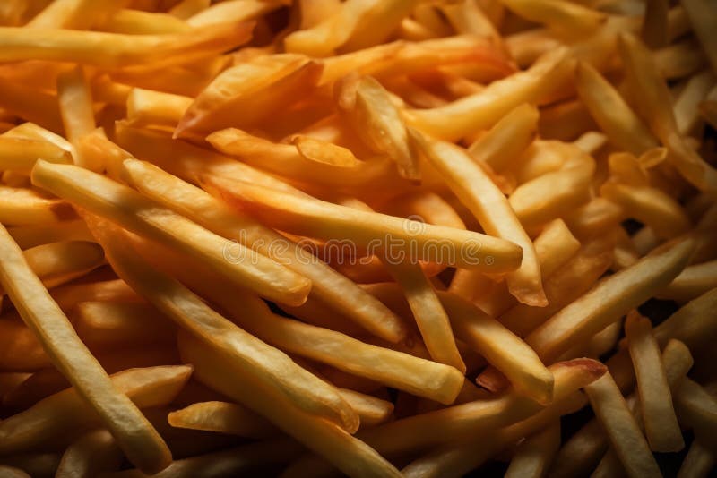 Bakgrund för fransfrites. friterade fransfrites. potatis efter fritering