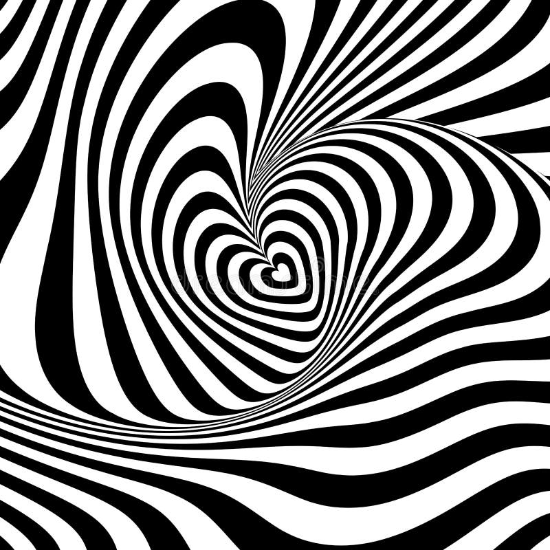 Bakgrund för illusion för rotation för designhjärtavirvel stock illustrationer