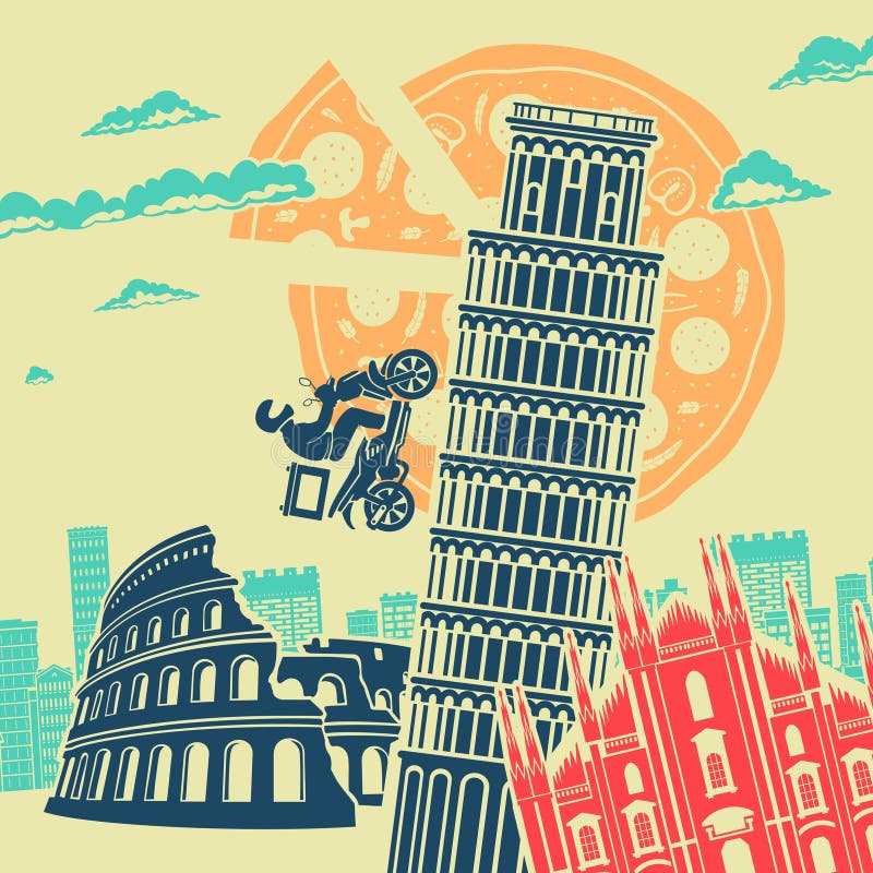 Bakgrund för Italien dragningsvektor arkivbild Bakgrund för Italien dragningsvektor arkivbild