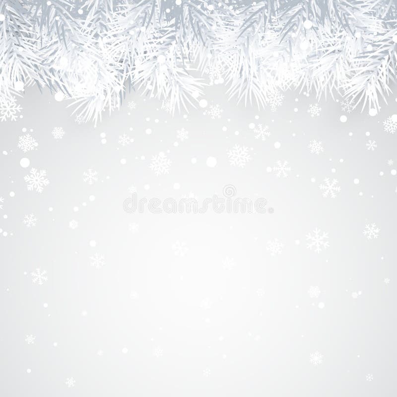 Bakgrund för jul och för nytt år med granfilialen och snö för xmas-design också vektor för coreldrawillustration royaltyfri illustrationer