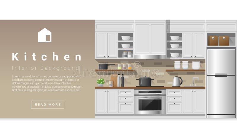 Bakgrund för kök för inredesign modern stock illustrationer Bakgrund för kök för inredesign modern stock illustrationer
