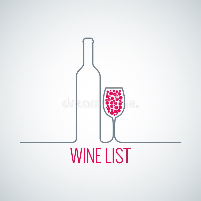 Bakgrund för meny för lista för vinflaskexponeringsglas