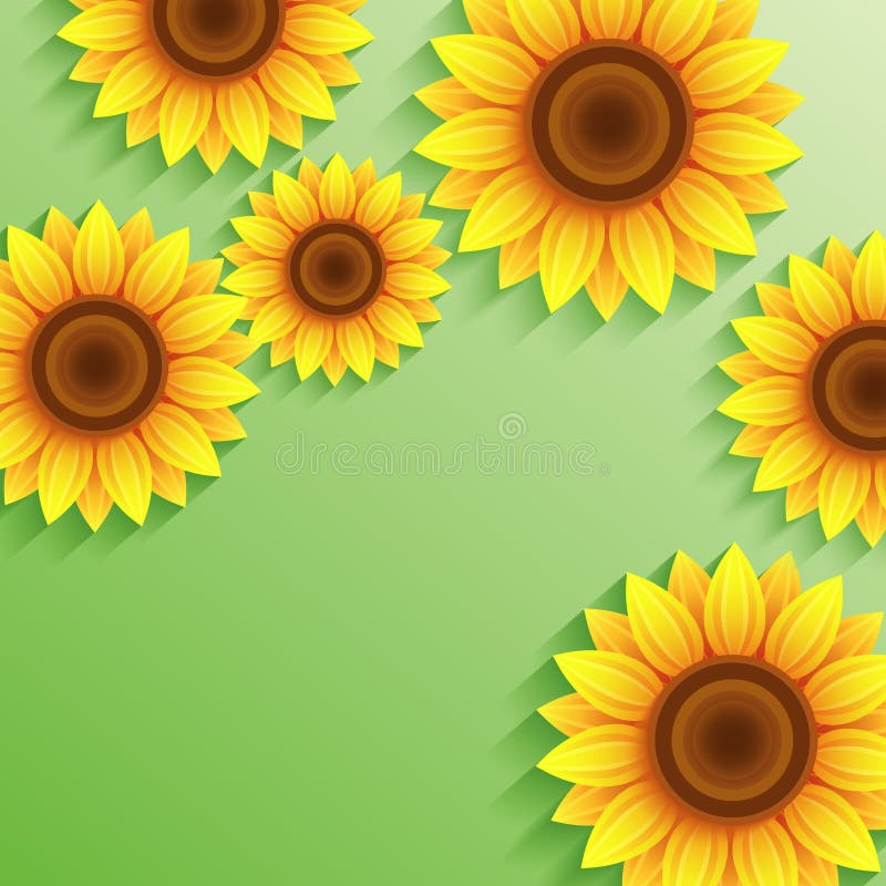 Bakgrund för natursommargräsplan med solrosen 3d stock illustrationer Bakgrund för natursommargräsplan med solrosen 3d stock illustrationer