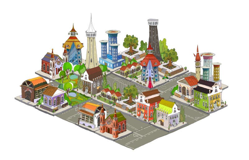 bakgrund för stad 3D stock illustrationer bakgrund för stad 3D stock illustrationer