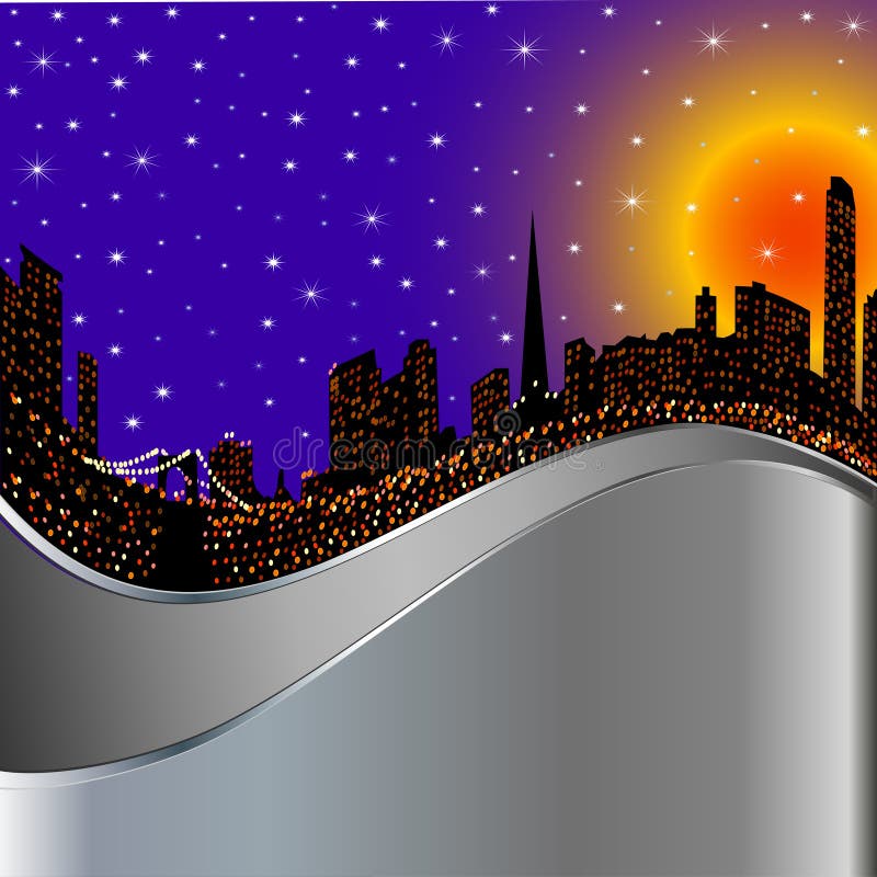 Bakgrund med nattstaden exponerad av lampor stock illustrationer Bakgrund med nattstaden exponerad av lampor stock illustrationer
