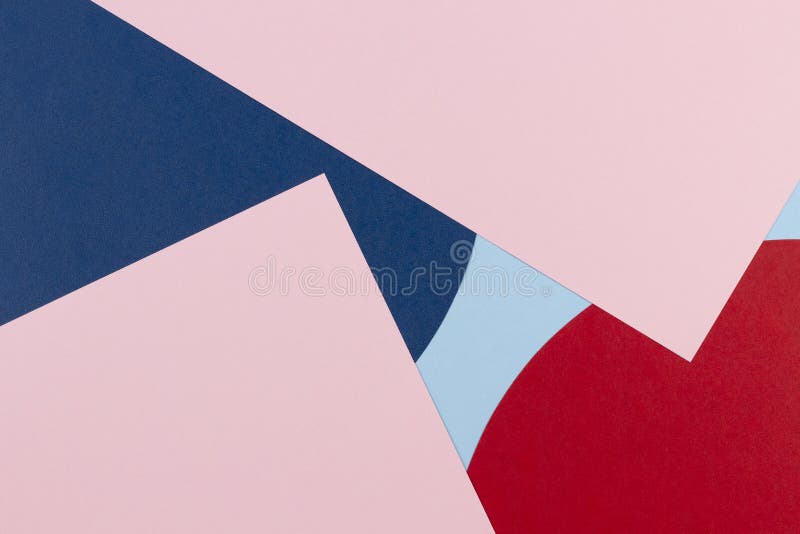 Bakgrund till den abstrakta pappersstrukturen Minimala geometriska former och linjer i pastellblå, ljusrosa, röd och marin form arkivbild Bakgrund till den abstrakta pappersstrukturen Minimala geometriska former och linjer i pastellblå, ljusrosa, röd och marin form arkivbild