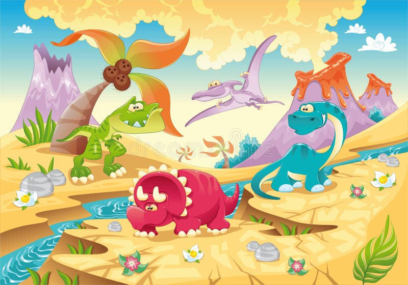 bakgrundsdinosaursfamilj vektor illustrationer bakgrundsdinosaursfamilj vektor illustrationer