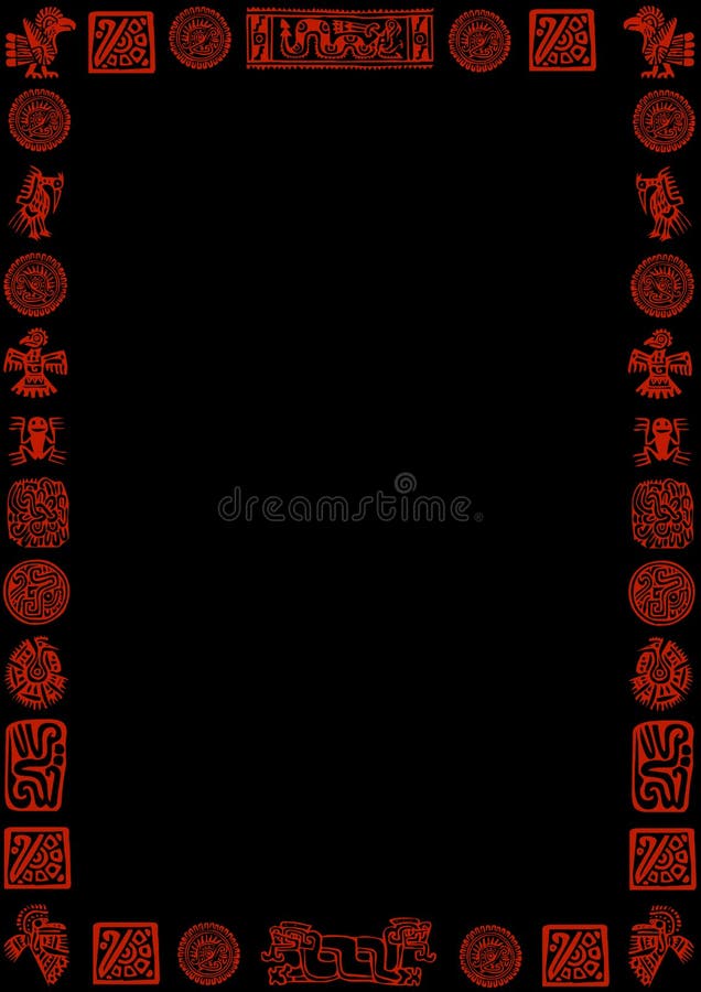 Black background with red mexican signs and symbols around. Available as Illustrator-file. Black background with red mexican signs and symbols around. Available as Illustrator-file