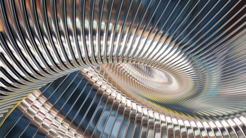 Bakgrundsremsor för Silver-krom 3d Vågformat elegant, slipat spiralmönster, vågpapper royaltyfri illustrationer