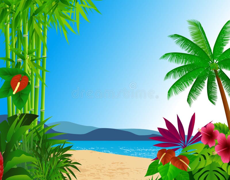 bakgrundsstrandskog royaltyfri illustrationer bakgrundsstrandskog royaltyfri illustrationer
