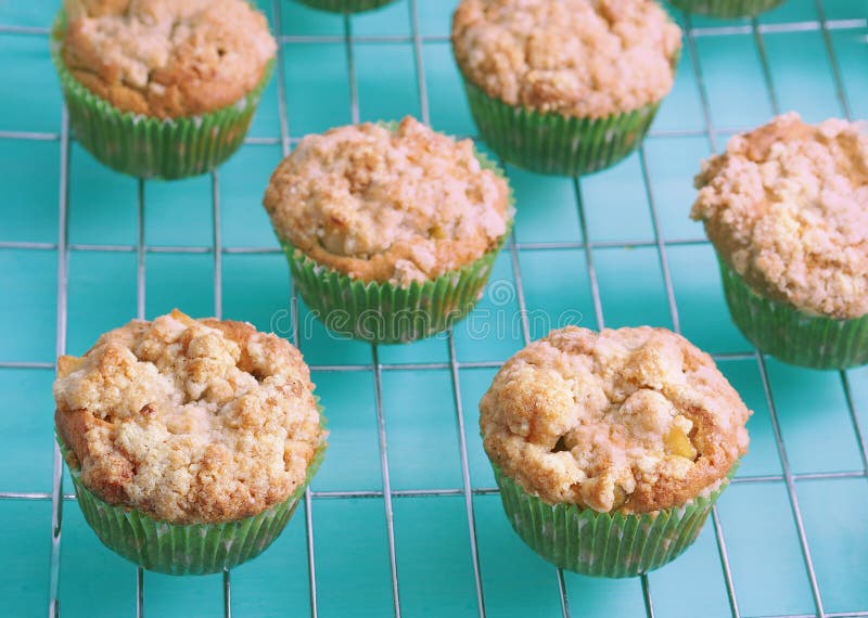 Apple Crumble Spiced Muffins Stock Image - Image of cinnamon, children ...