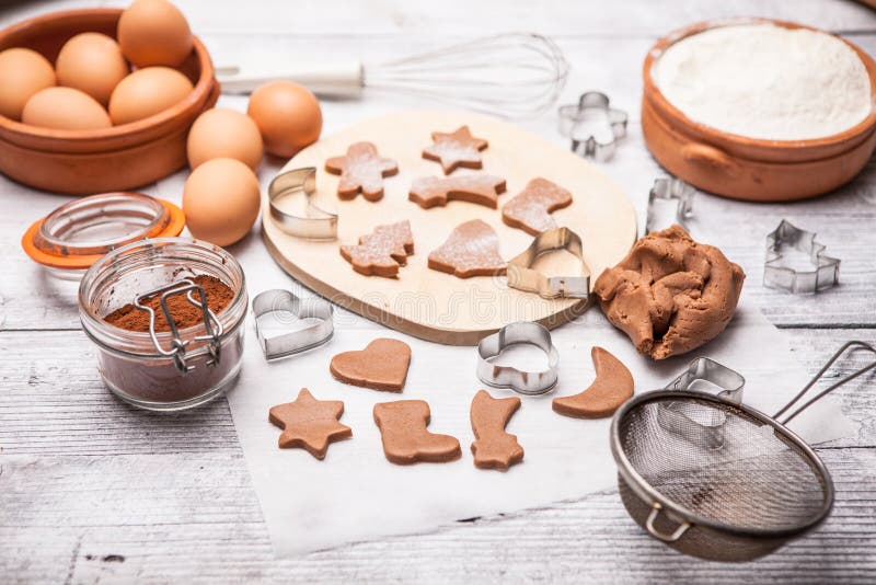 Baking Christmas cookies stock image Baking Christmas cookies stock image