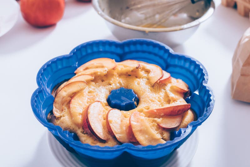 Baking Dish with Cooked Traditional Apple Pie Stock Photo Image of