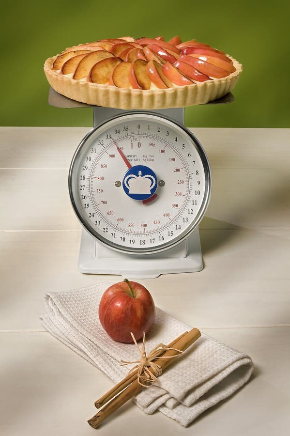 Baking Scale with Apple Tart Stock Image Image of food, cinammon 10433487