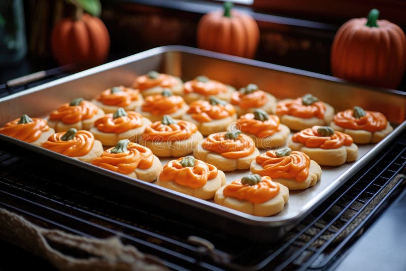 O foaie de copt cu prăjiturele din zahăr cu adaos de zahăr stock photography