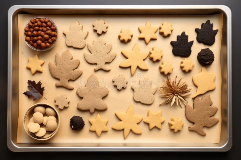 Foi de coacere cu forme de aluat brut vector illustration