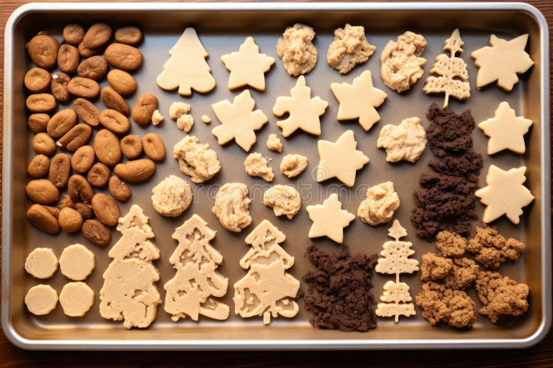 Foi de coacere cu forme de aluat brut vector illustration