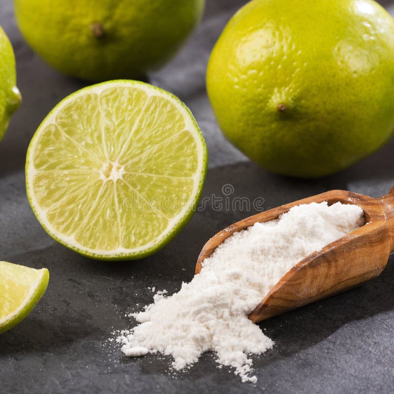 Baking Soda with Lime Citrus X Aurantifolia Stock Image Image of
