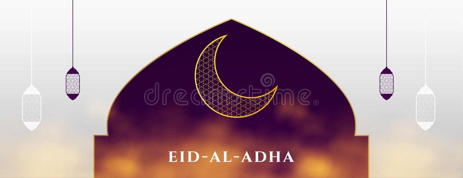 Bakra Eid Mubarak Muslim Festival Banner Stock Vector ...