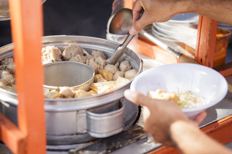 Bakso. indonesian famous meatball street food with soup and noodle. Bakso. indonesian famous meatball street food with soup and noodle