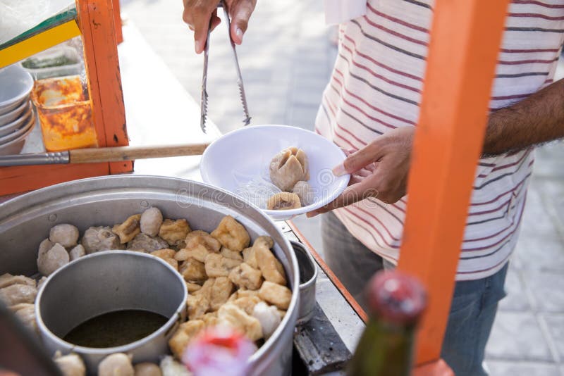 Bakso. indonesian famous meatball street food with soup and noodle. Bakso. indonesian famous meatball street food with soup and noodle