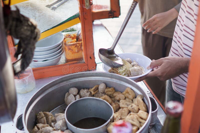 Bakso. indonesian famous meatball street food with soup and noodle. Bakso. indonesian famous meatball street food with soup and noodle