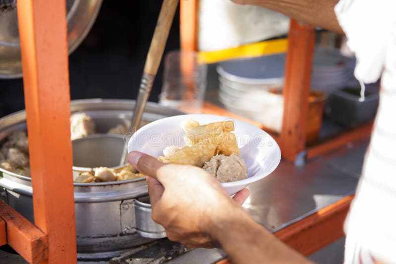 Bakso. indonesian famous meatball street food with soup and noodle. Bakso. indonesian famous meatball street food with soup and noodle