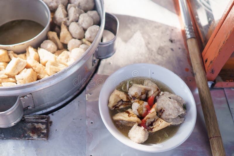 Bakso. indonesian famous meatball street food snack carts vendor. Bakso. indonesian famous meatball street food snack carts vendor