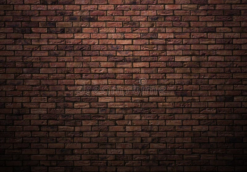 Dimly lit old brick wall. Dimly lit old brick wall