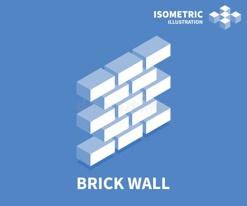 Bakstenen muurpictogram Isometrisch malplaatje voor Webontwerp in vlakke 3D stijl Vector illustratie stock illustratie Bakstenen muurpictogram Isometrisch malplaatje voor Webontwerp in vlakke 3D stijl Vector illustratie stock illustratie