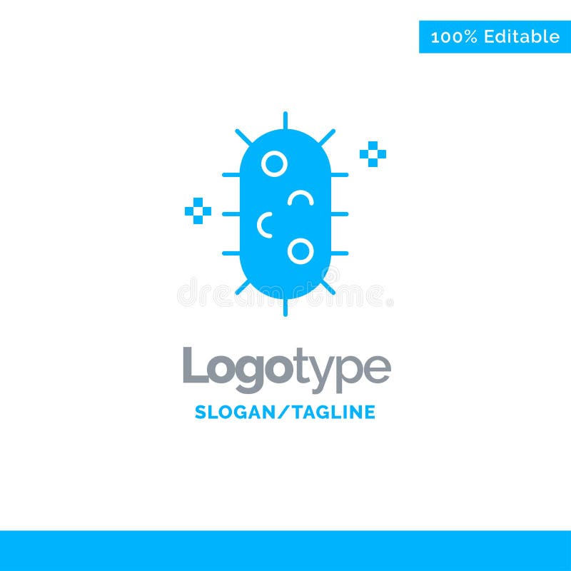 Bakterie, biochemie, biologia, chemia logo Błękitny Stały szablon Miejsce dla Tagline ilustracja wektor Bakterie, biochemie, biologia, chemia logo Błękitny Stały szablon Miejsce dla Tagline ilustracja wektor