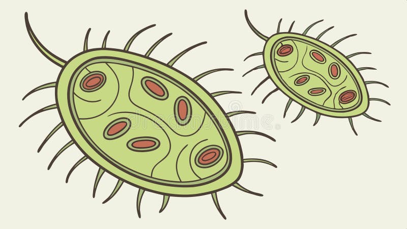 Bakterieceller nära mikrobiologi och vektordesign för vetenskap Generativ AI stock illustrationer