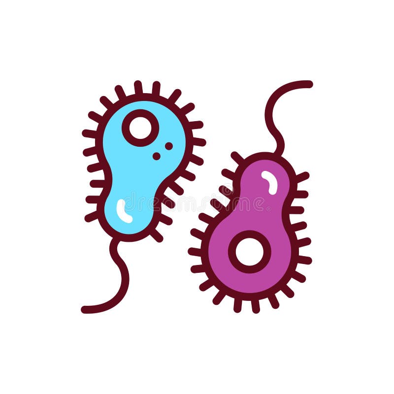 Bacteria cholera color line icon. Vector illustration. Outline pictogram for web page, mobile app, promo. Bacteria cholera color line icon. Vector illustration. Outline pictogram for web page, mobile app, promo