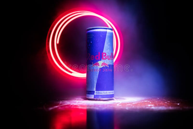 BAKU, AZERBAIJAN - April 20, 2018: Red Bull Classic 250 Ml Can on Dark  Toned Foggy Background. Red Bull is an Energy Drink Sold by Editorial Image  - Image of international, logo: 146130700