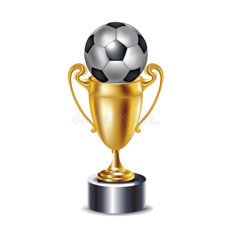 Balón De Oro Del Trofeo Y De Fútbol Ilustración del Vector - Ilustración de  taza, éxito: 25799711