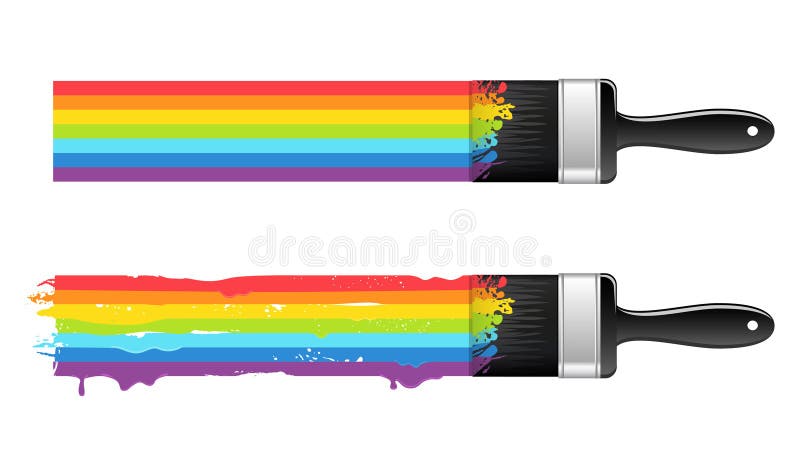 Balai avec la ligne d'arc-en-ciel illustration libre de droits Balai avec la ligne d'arc-en-ciel illustration libre de droits
