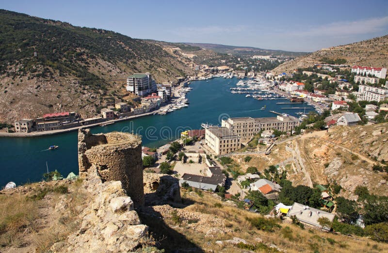 Balaklava bay, Ukraine stock image. Image of citadel 21162361
