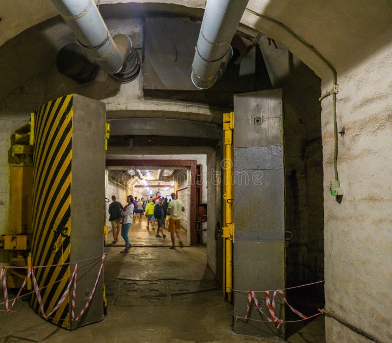 Balaklava, Crimea - September 2016: Secret underground submarine base in Sevastopol. royalty free stock images Balaklava, Crimea - September 2016: Secret underground submarine base in Sevastopol. royalty free stock images