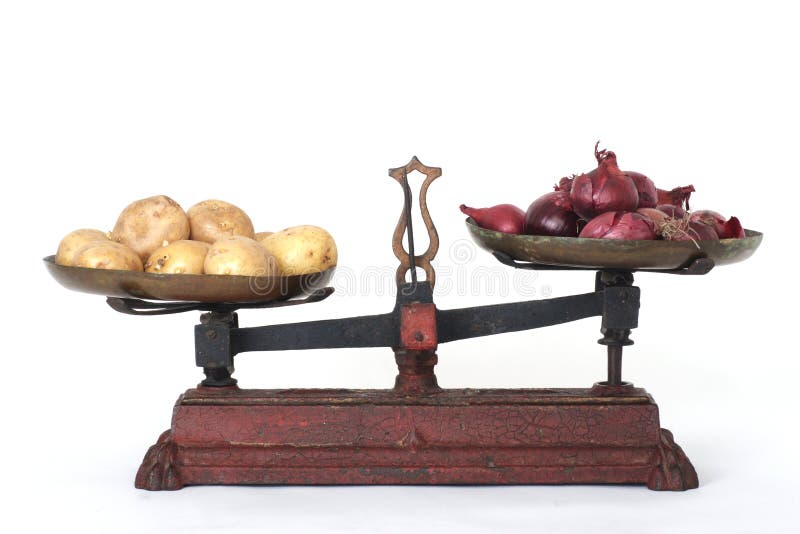 Starý francúzsky rovnováhe s cibuľa a zemiaky.