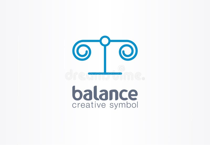 Balance justice creative symbol concept. Lawyer, attorney abstract business scale logo. Greece column, law libra stock illustration Balance justice creative symbol concept. Lawyer, attorney abstract business scale logo. Greece column, law libra stock illustration