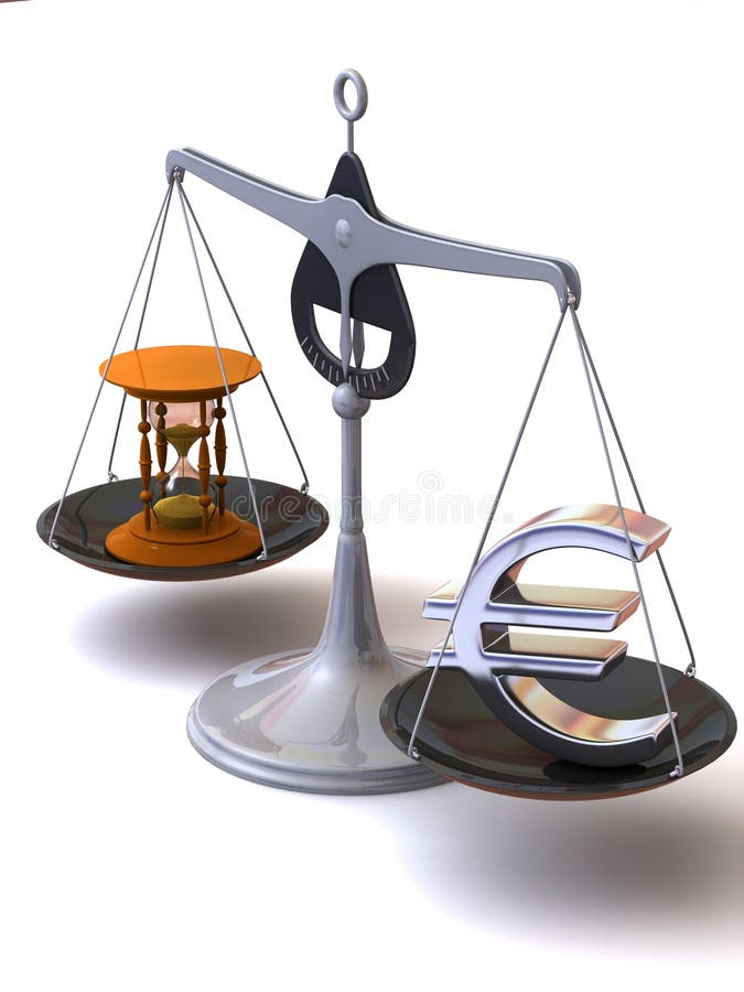 Balance of time and money stock illustration