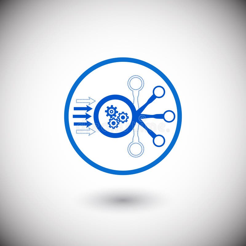 Application load balancer and Autoscaling of resources based on request volumes through scaling algorithms and distribute transactions in round robin, vector illustration. Application load balancer and Autoscaling of resources based on request volumes through scaling algorithms and distribute transactions in round robin, vector illustration