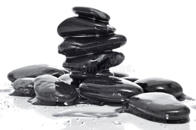 Balanced black zen stones stock photo. Image of meditation 25867544