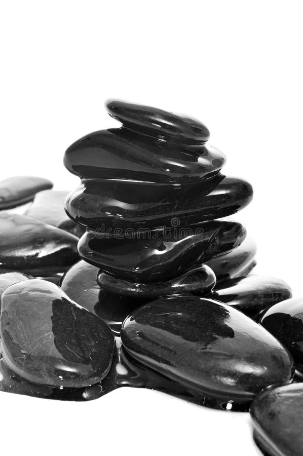 Balanced black zen stones stock photo. Image of droplets 26130970